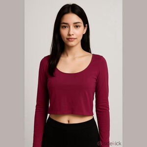 Babaton Long Sleeve Burgundy Top - XL